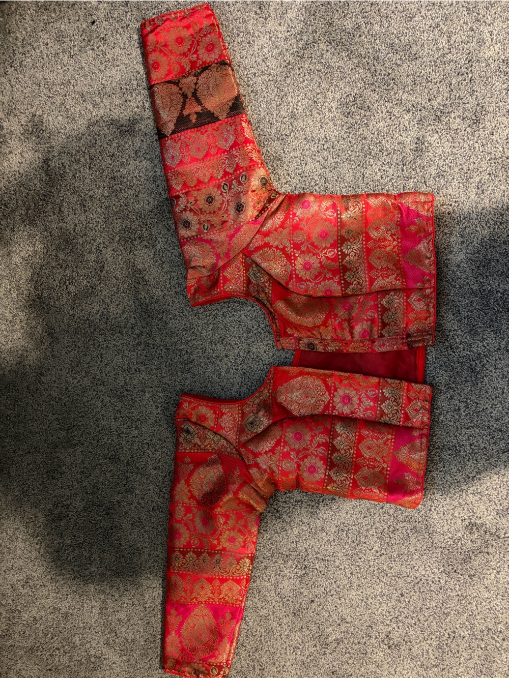 Red and Gold Saree Blouse
